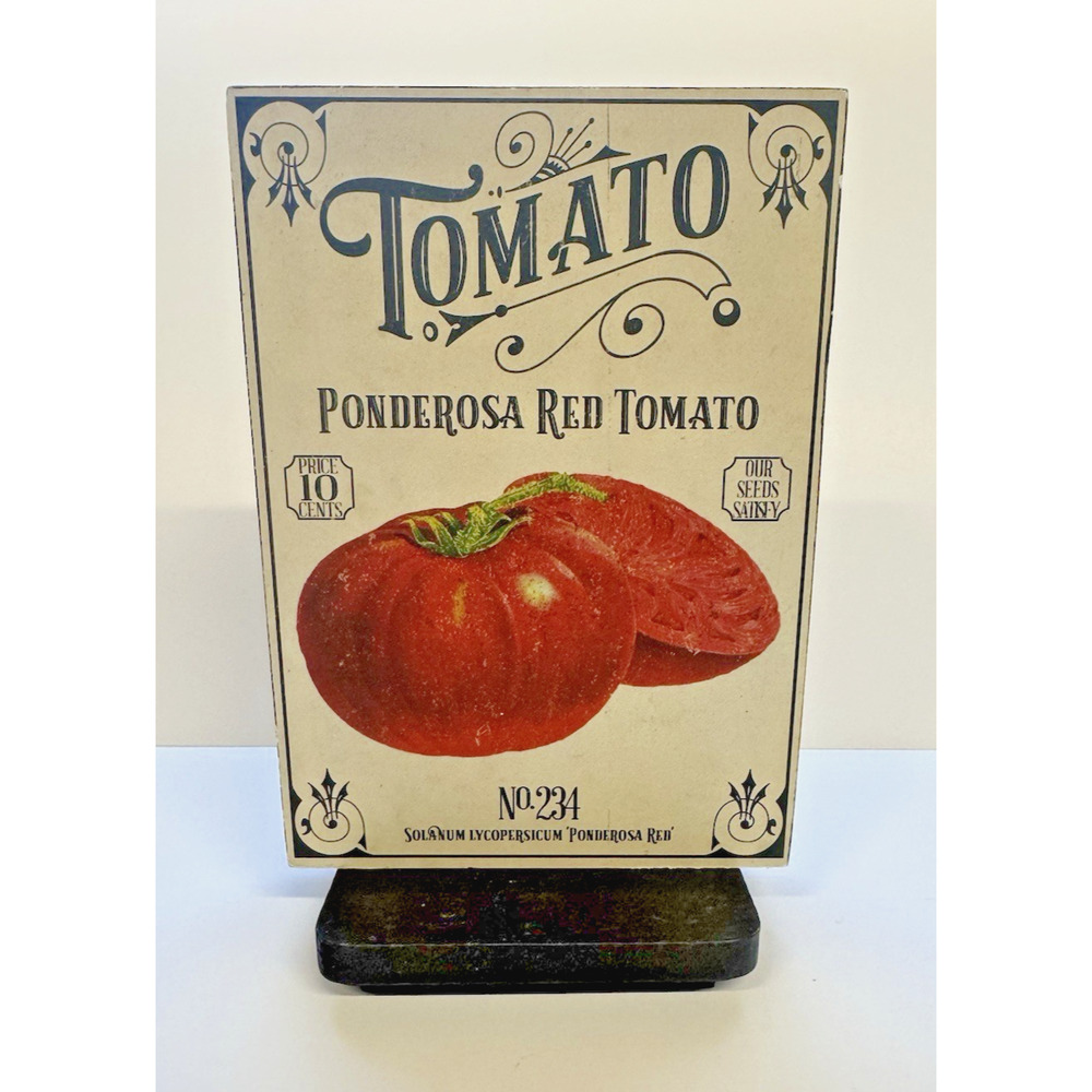 Marmont Hill "Seed Packet Tomato" Print Reproduction of wood Black frame